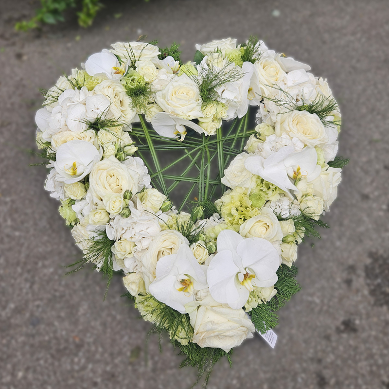 Coeur de deuil blanc