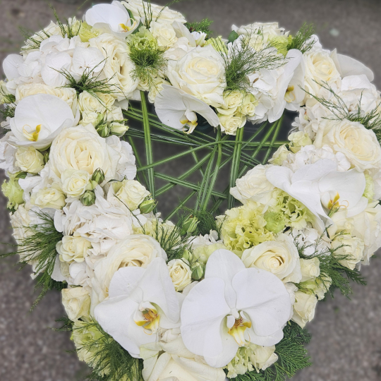 Coeur de deuil blanc