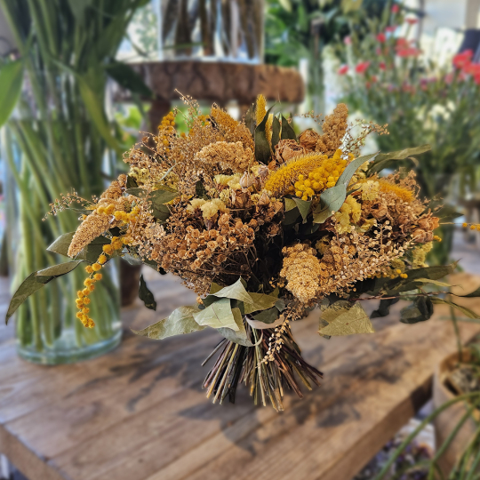 Bouquet séché jaune mimosa