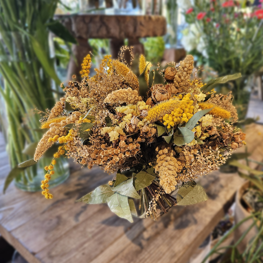 Bouquet séché jaune mimosa