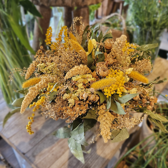 Bouquet séché jaune mimosa