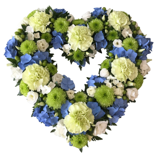 Coeur évidé bleu vert
