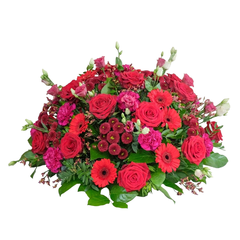 Coussin rond rouge fuchsia