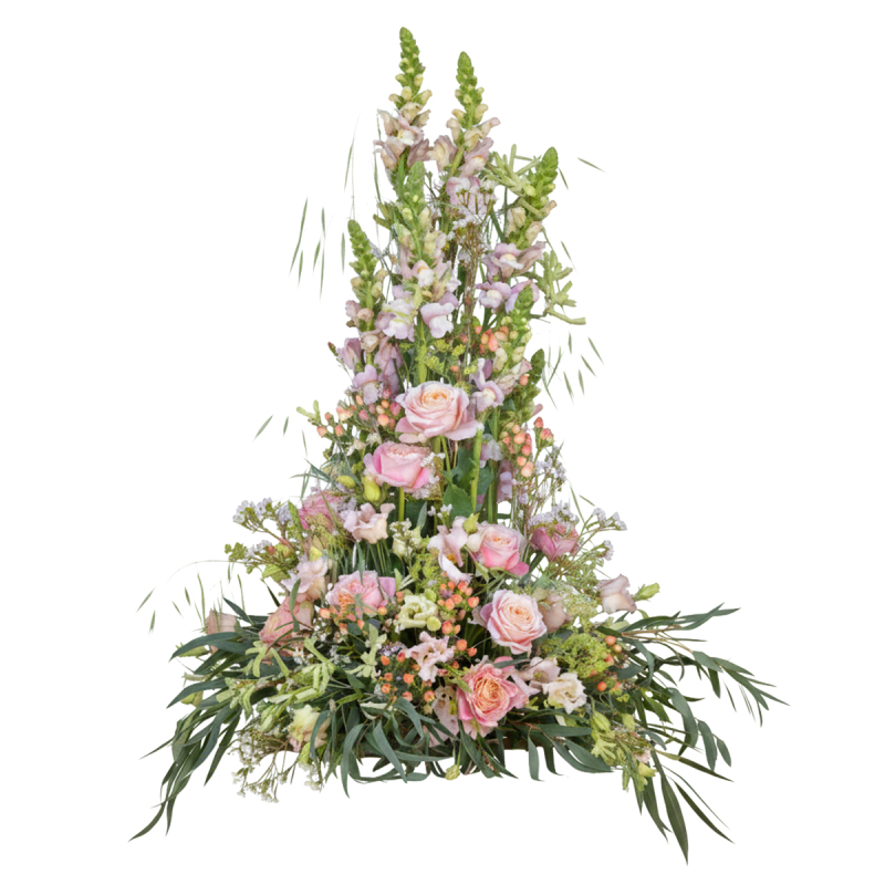 Devant de cercueil rose
