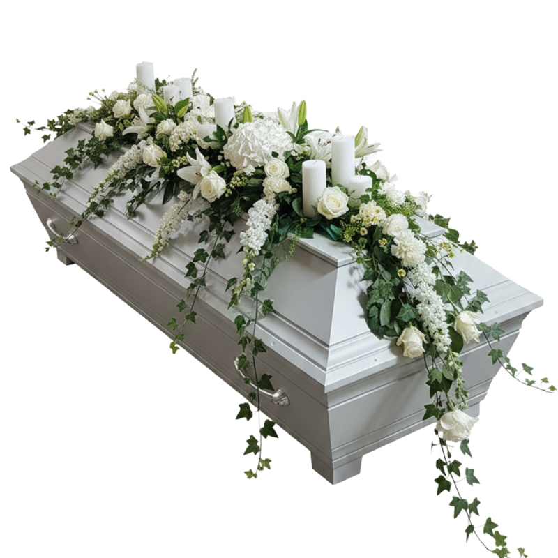 Dessus de cercueil blanc
