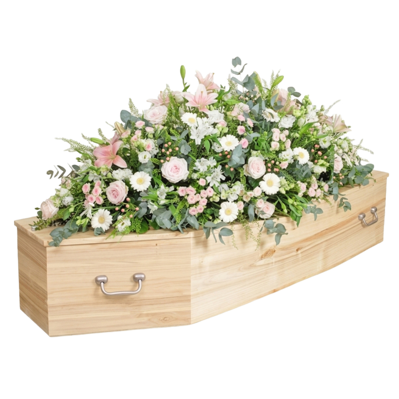 Dessus de cercueil rose pastel