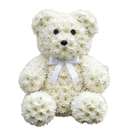 Ourson floral blanc