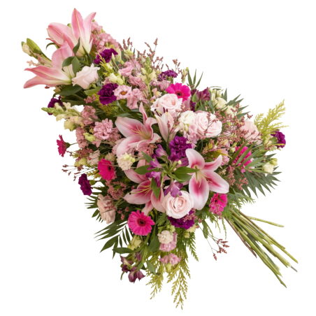Gerbe en main rose