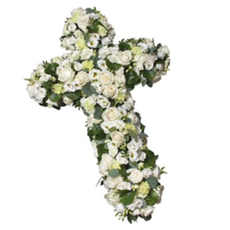 Croix fleurs blanches