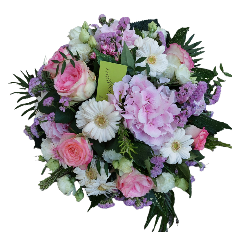 Coussin rond rose lilas