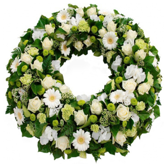 Couronne à plat blanc vert