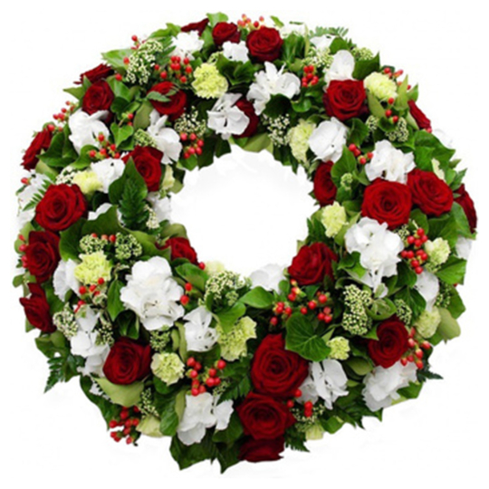 Couronne à plat rouge et blanc